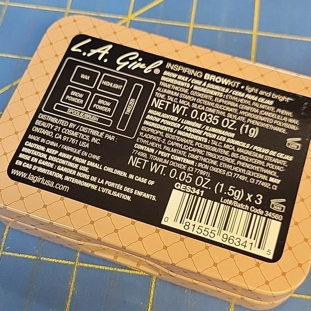 L.A. Girl Brow Kit Light And Bright New Sealed In Tin Box